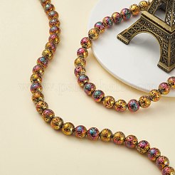 Electroplated Natural Lava Rock Beads Strands&nbsp;G-S352-30D-07