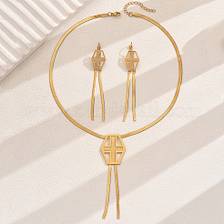 Stainless Steel Cross Tassel Necklace & Earring Sets for Women&nbsp;BL3761