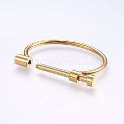Ion Plating(IP) 304 Stainless Steel Bangles&nbsp;BJEW-P222-14G