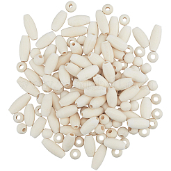 300Pcs 3 Style Natural Unfinished Wood Beads&nbsp;WOOD-SP0001-53