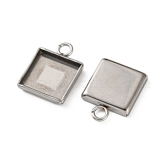 304 Stainless Steel Pendant Cabochon Settings&nbsp;STAS-Z201-02P-03