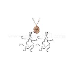 Brass Pendant Irregular Cabochon Settings&nbsp;KK-WH0079-104H-P