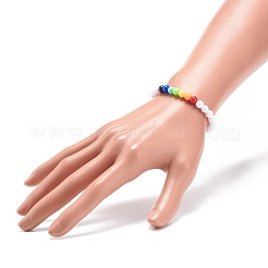 2Pcs 2 Colors Acrylic Round Beaded Stretch Bracelets Set for Kids&nbsp;BJEW-JB08555-02