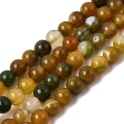 Natural Striped Agate/Banded Agate Beads Strands&nbsp;G-Z060-A01-A18
