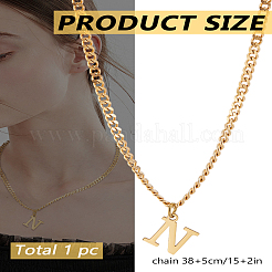1Pc 304 Stainless Steel Letter Pendant Necklaces&nbsp;NJEW-LP0001-33N-G
