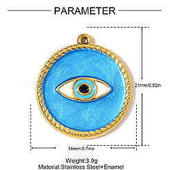 304 Stainless Steel Enamel Pendants&nbsp;STAS-OY008-52G