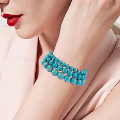 3Pcs 3 Size Synthetic Imperial Jasper Round Beaded Stretch Bracelets Set&nbsp;BJEW-SW00064-31