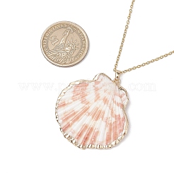 12Pcs 12 Styles Electroplated Natural Mixed Shell Pendant Necklaces&nbsp;NJEW-JN05212