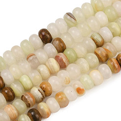 Natural Green Banded Calcite(Afghan Jade) Beads Strands&nbsp;G-L647-D03-4x6mm