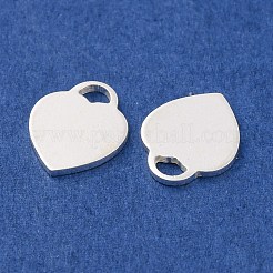 925 Sterling Silver Blank Heart Charms&nbsp;STER-F057-03S-02