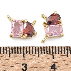 Brass Micro Pave Cubic Zirconia Charms&nbsp;KK-C251-04G-B