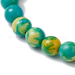 Synthetic Ocean White Jade Beads Stretch Bracelets for Women Men&nbsp;BJEW-JB11300-03