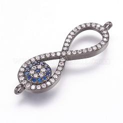 Brass Micro Pave Cubic Zirconia Links&nbsp;ZIRC-E124-06