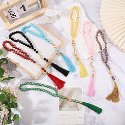 7Pcs 7 Colors Muslim Islamic Prayer Rosary Bracelets&nbsp;BJEW-PH0004-65