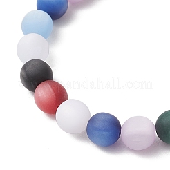 Resin Imitation Cat Eye Beads Stretch Bracelets for Men Women&nbsp;BJEW-JB12103