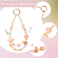 1pc Resin & Alloy Phone Hand Strap Chains&nbsp;AJEW-BM0001-32B