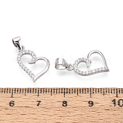 925 Sterling Silver Micro Pave Clear Cubic Zirconia Pendants&nbsp;STER-T008-82P
