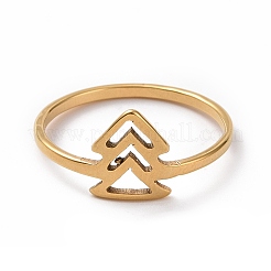 Ion Plating(IP) 201 Stainless Steel Arrow Mark Finger Ring for Women&nbsp;RJEW-J051-05G