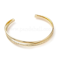 Criss Cross Brass Cuff Bangles&nbsp;BJEW-D039-40G
