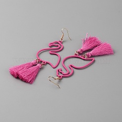 Alloy Flamingo Chandelier Earrings&nbsp;EJEW-WH0010-55B