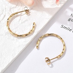 304 Stainless Steel C-Shaped Stud Earrings&nbsp;EJEW-R017-02G-03