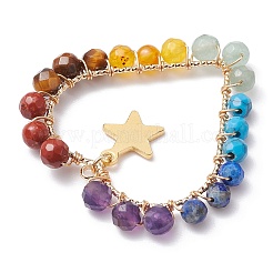 Chakra Gemstone Wried Round Bead Pendants&nbsp;PALLOY-JF02246