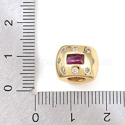 Brass Micro Pave Cubic Zirconia European Beads&nbsp;KK-C162-058G