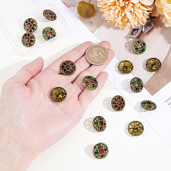 16Pcs 2 Styles 1-Hole Alloy Shank Buttons&nbsp;BUTT-GA0001-46