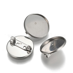 Tarnish Resistant 304 Stainless Steel Brooch Base Settings&nbsp;STAS-F191-04P-20mm