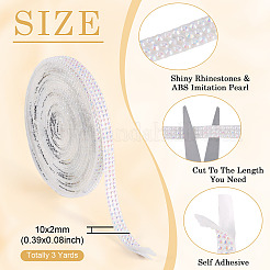 3 Yards Resin Self Adhesive Sewing Trim Hotfix Rhinestone Tape&nbsp;DIY-TA0013-15B