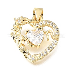 Mother's Day Brass Micro Pave Cubic Zirconia Pendants&nbsp;KK-E802-37