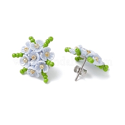 304 Stainless Steel Flower Stud Earrings&nbsp;EJEW-MZ00457-03