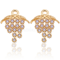 16Pcs Brass Micro Pave Cubic Zirconia Pendants&nbsp;KK-BBC0018-67