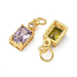 Brass Micro Pave Cubic Zirconia Pendants&nbsp;KK-L264-05G