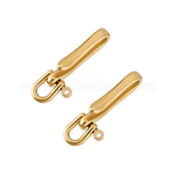 2Pcs Brass Shackle Clasps&nbsp;KK-PH0012-62B-G