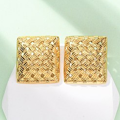 304 Stainless Steel Woven Stud Earrings&nbsp;EJEW-R027-04G-01