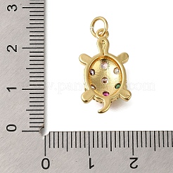 Rack Plating Brass Micro Pave Cubic Zirconia Pendants&nbsp;X-ZIRC-F142-21G