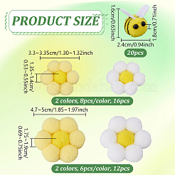 48Pcs 5 Styles Bees & Sunflower Yarn Ornament Accessories&nbsp;DIY-NB0014-86