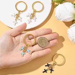Alloy Enamel Cross Keychains&nbsp;KEYC-YW00212-01