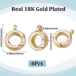 6Pcs Brass Spring Gate Rings&nbsp;KK-SC0007-08
