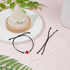 30Pcs 2 Colors Waxed Polyester Braided Cord Bracelet Making&nbsp;AJEW-DC00007