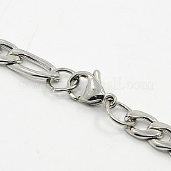 Tarnish Resistant Figaro Chain Necklace for Men&nbsp;NJEW-F027-03-7mm