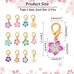 24Pcs Handmade Polymer Clay Flower Pendant Decorations&nbsp;HJEW-NB0001-58
