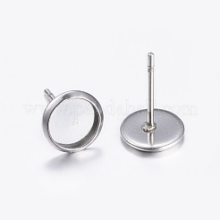 Tarnish Resistant 304 Stainless Steel Stud Earring Settings&nbsp;STAS-K131-A-01P