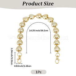 1Pc CCB Plastic Heart Beaded Bag Handles with Clasps&nbsp;AJEW-CL0005-66