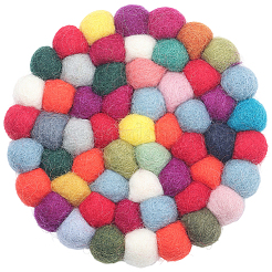 Round Wool Felt Ball Coasters&nbsp;AJEW-WH20020-151A