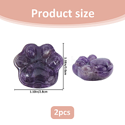2Pcs Natural Amethyst Carved Figurines Statues for Home Office Desktop Decoration&nbsp;G-FH0002-75B