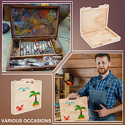 Wood Storage Boxes with Handles&nbsp;CON-WH0099-69