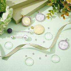DIY Flat Round Pendant Brooch Making Kits&nbsp;DIY-CA0004-03