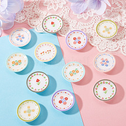 24Pcs 6 Colors Printed Opaque Resin Cabochons&nbsp;RESI-TA0005-28